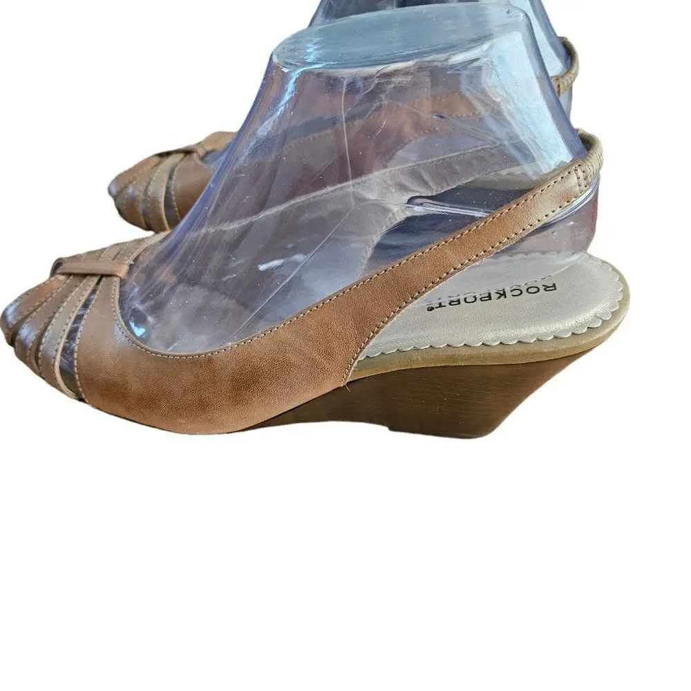 - ROCKPORTS 7 1/2  LEATHER VGC TAN